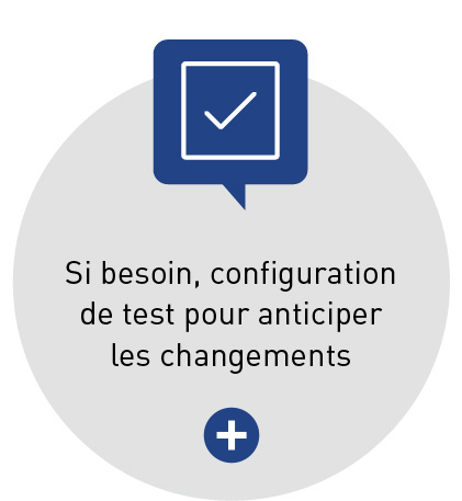 Si besoin, configuration de test pour anticiper les changements